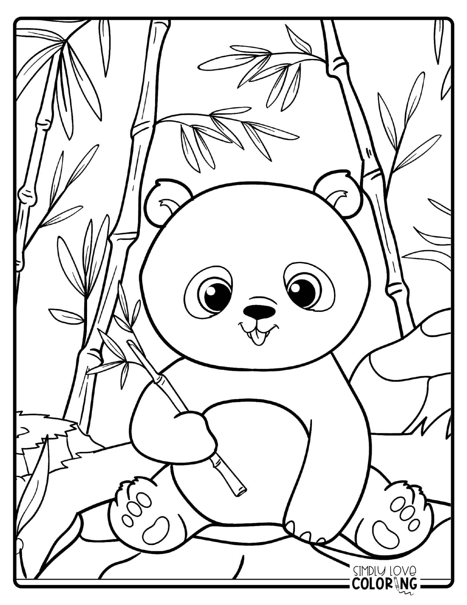 coloring page of a panda bear