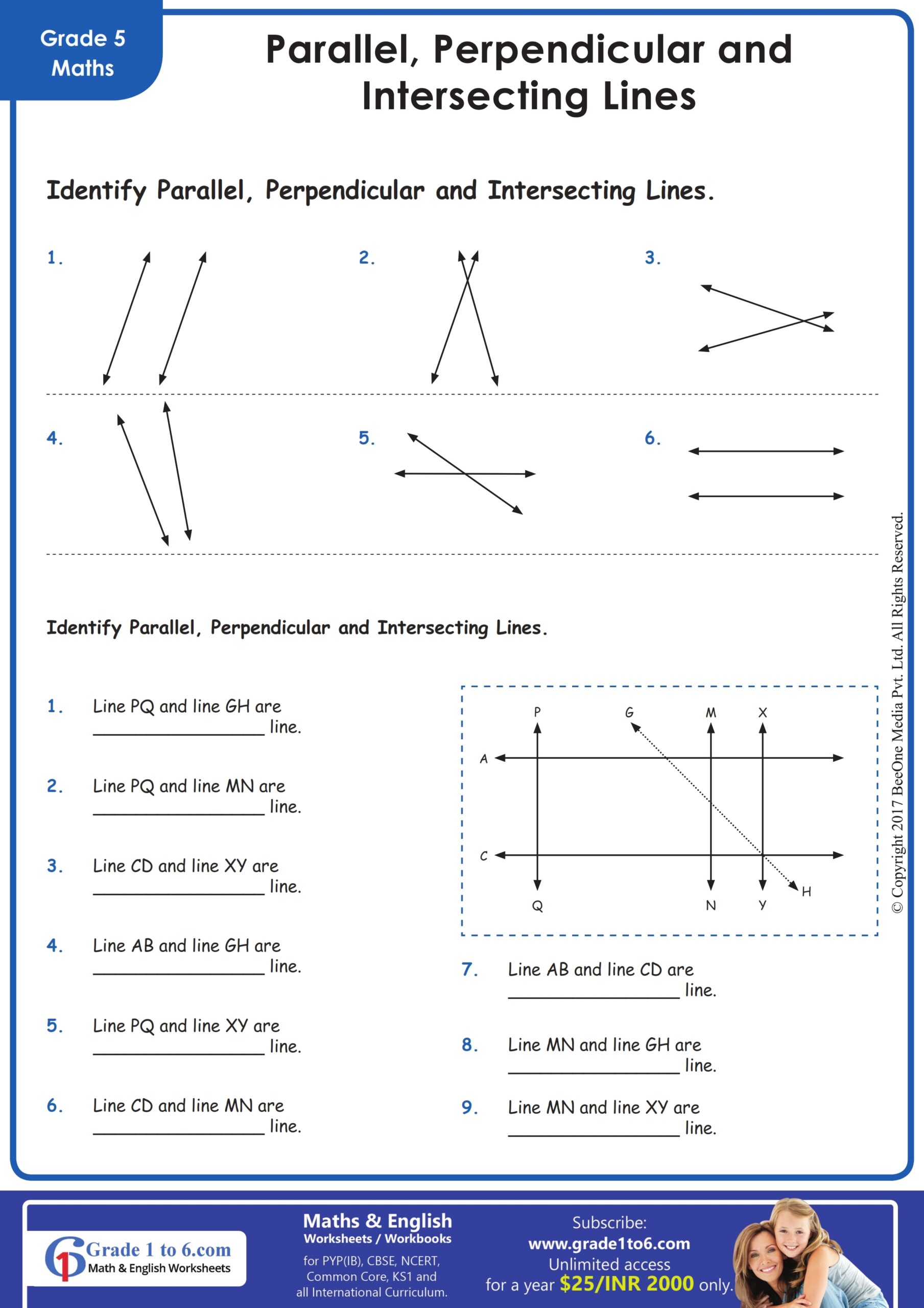 Parallel Perpendicular Intersecting Lines Worksheet Worksheets Library