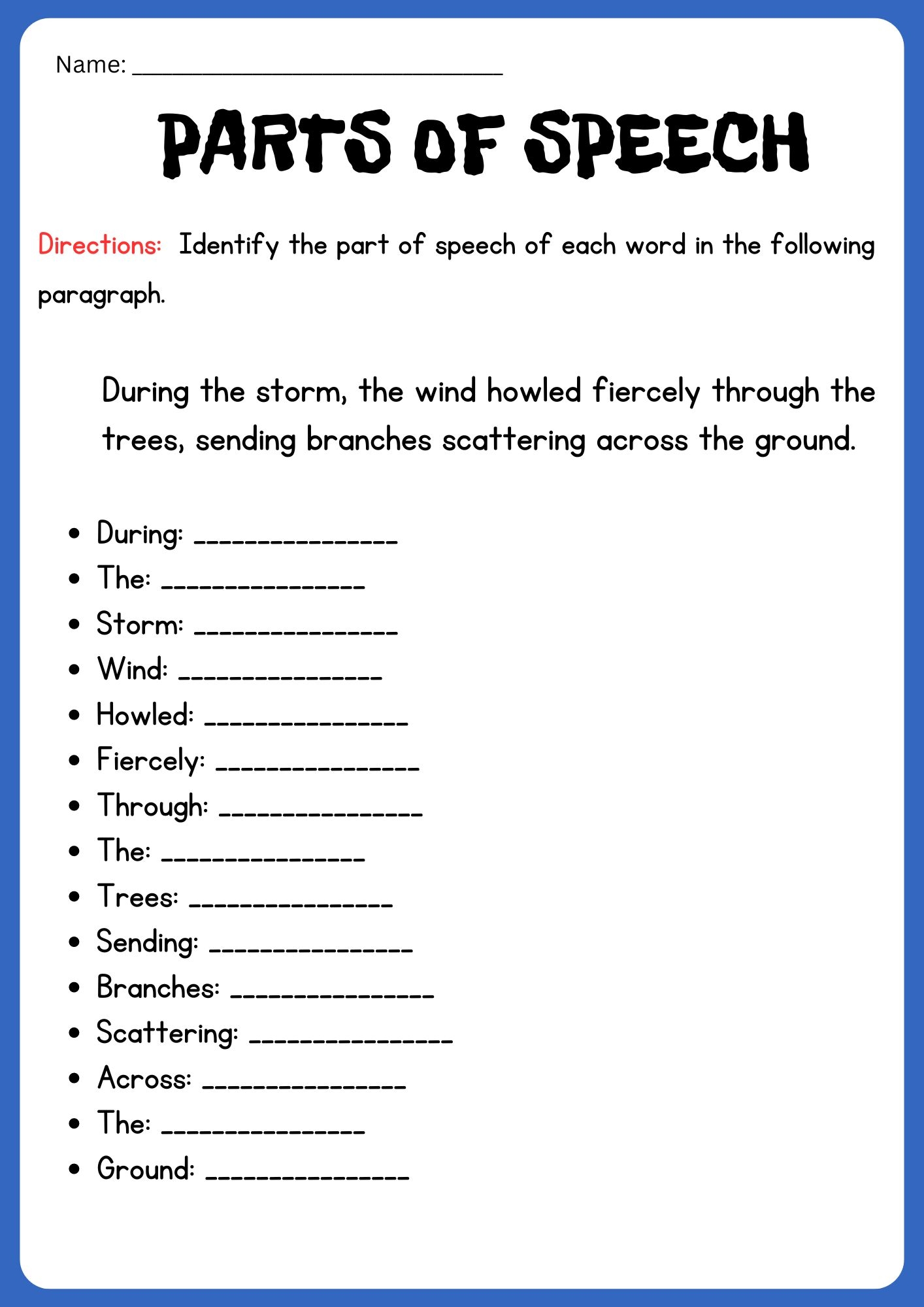 Parts Of Speech Worksheets English Grammar Made By Teachers