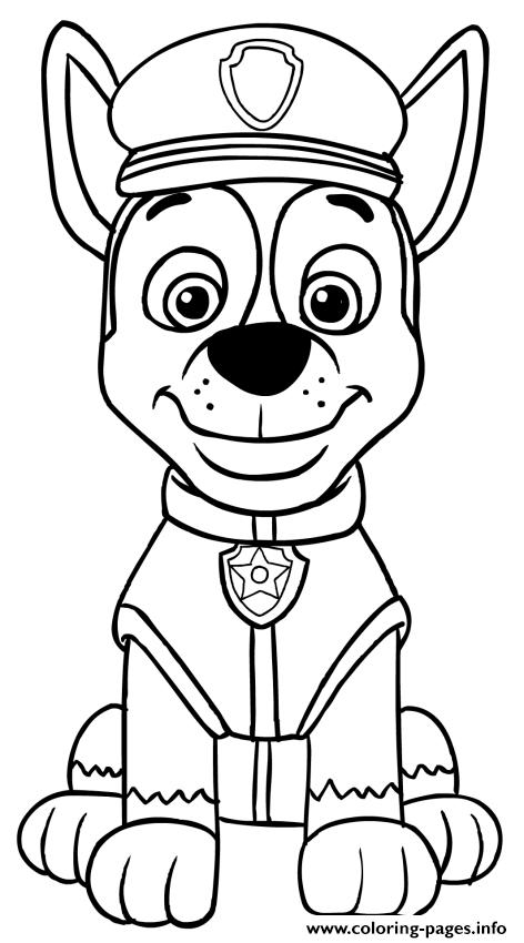 Paw Patrol Chase Coloring Page Printable
