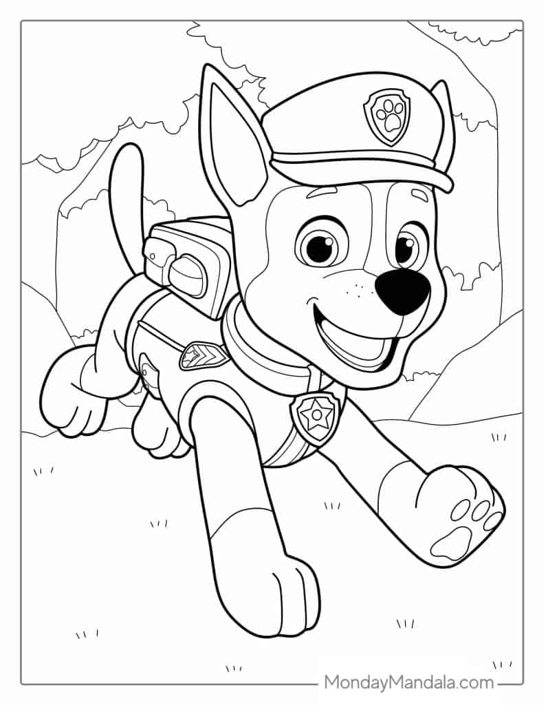 Paw Patrol Chase Coloring Pages