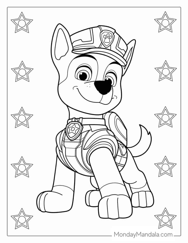 Paw Patrol Chase Coloring Pages
