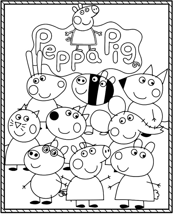 Peppa Coloring Page For Kids