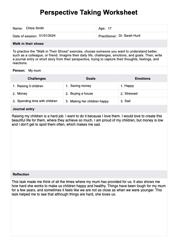 Perspective Taking Worksheets Using Perspectives Worksheet Download