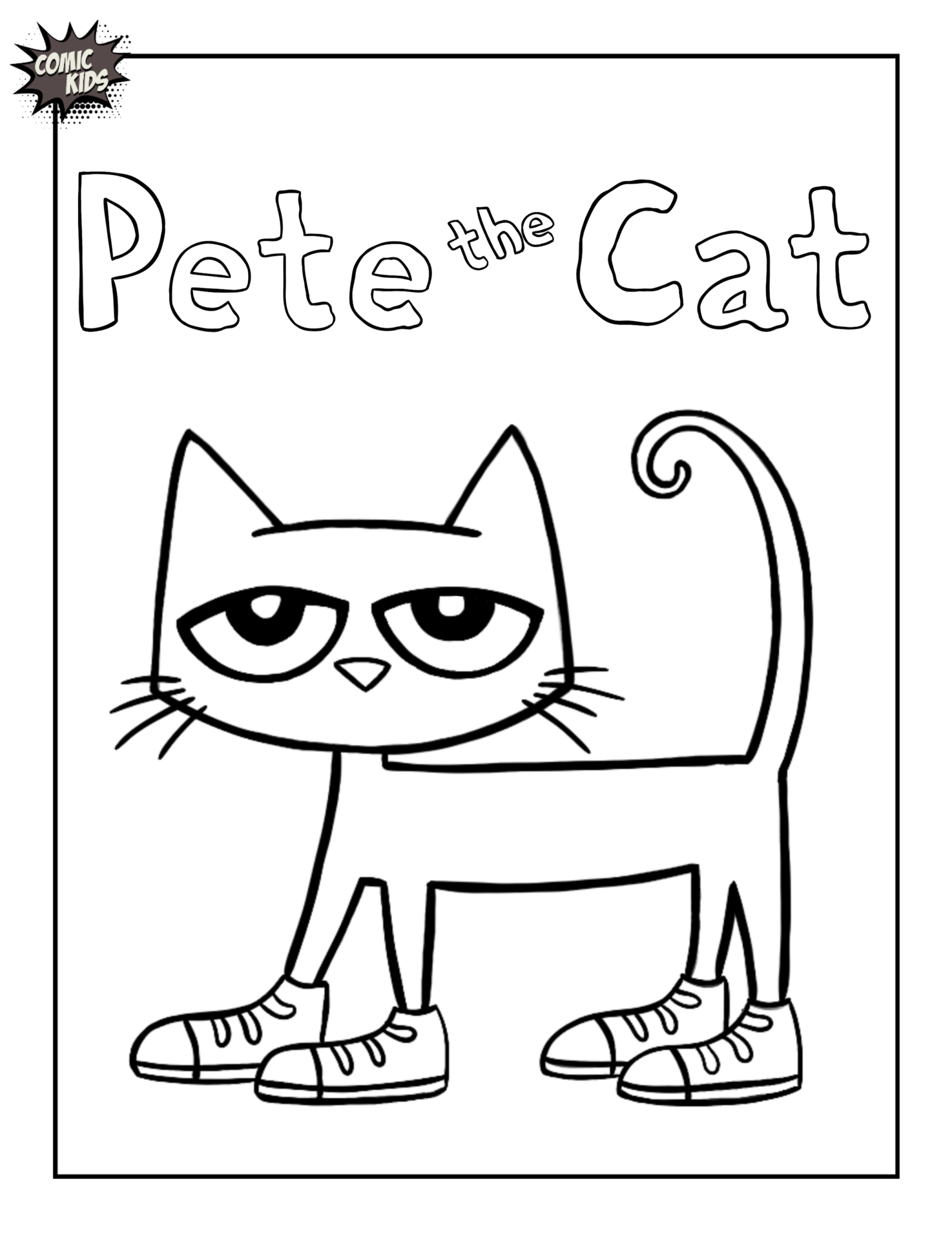 Pete The Cat Coloring Pages For Kids 2025 