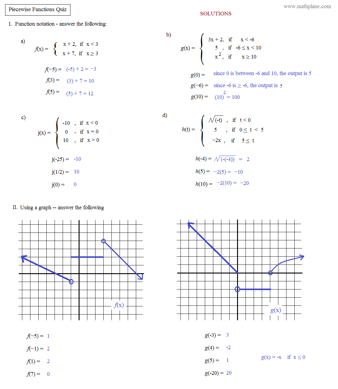 piecewise functions worksheet piecewise functions worksheet