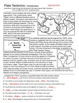 environmental science intro plate tectonics worksheet