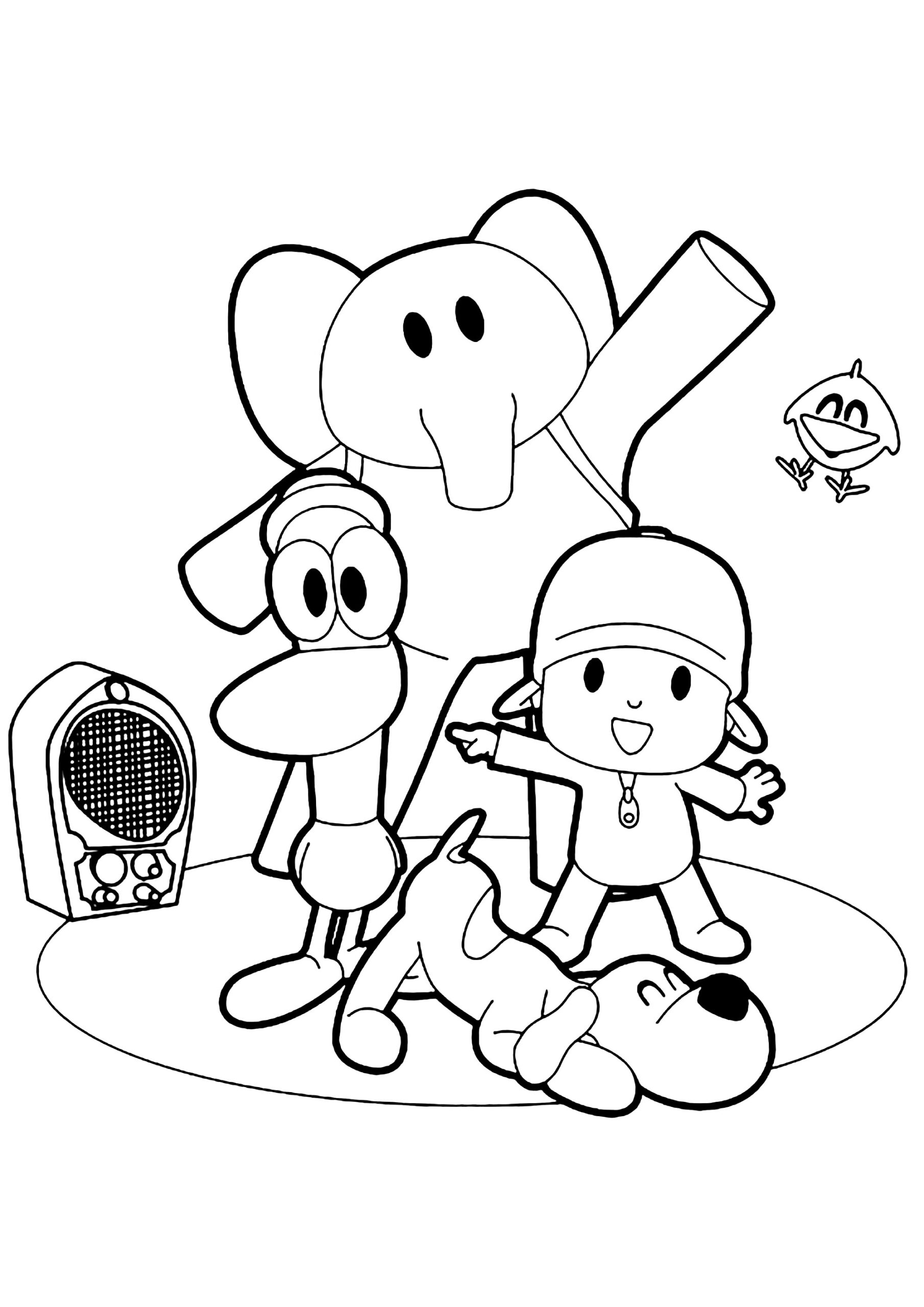 Pocoyo Pato The Canary And Elly The Elephant Pocoyo Coloring Pages Pocoyo Pato The Canary And Elly The Elephant Pocoyo Coloring Pages