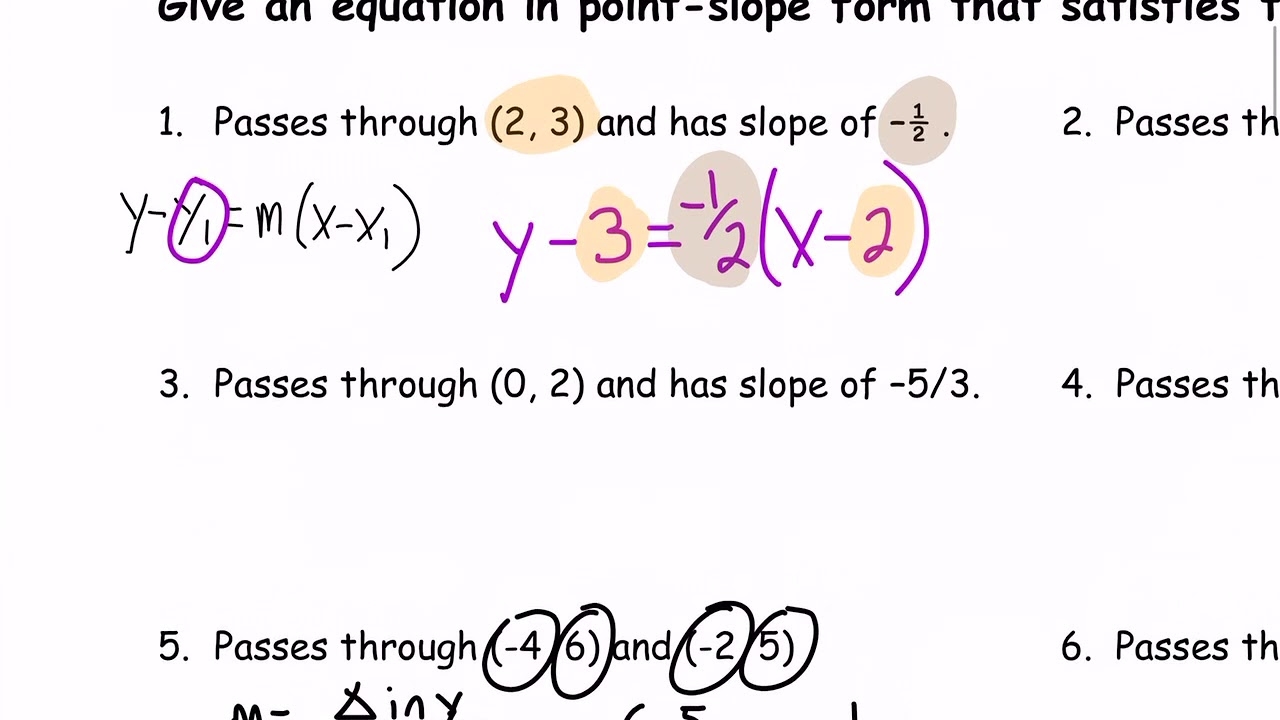 slope practice worksheet