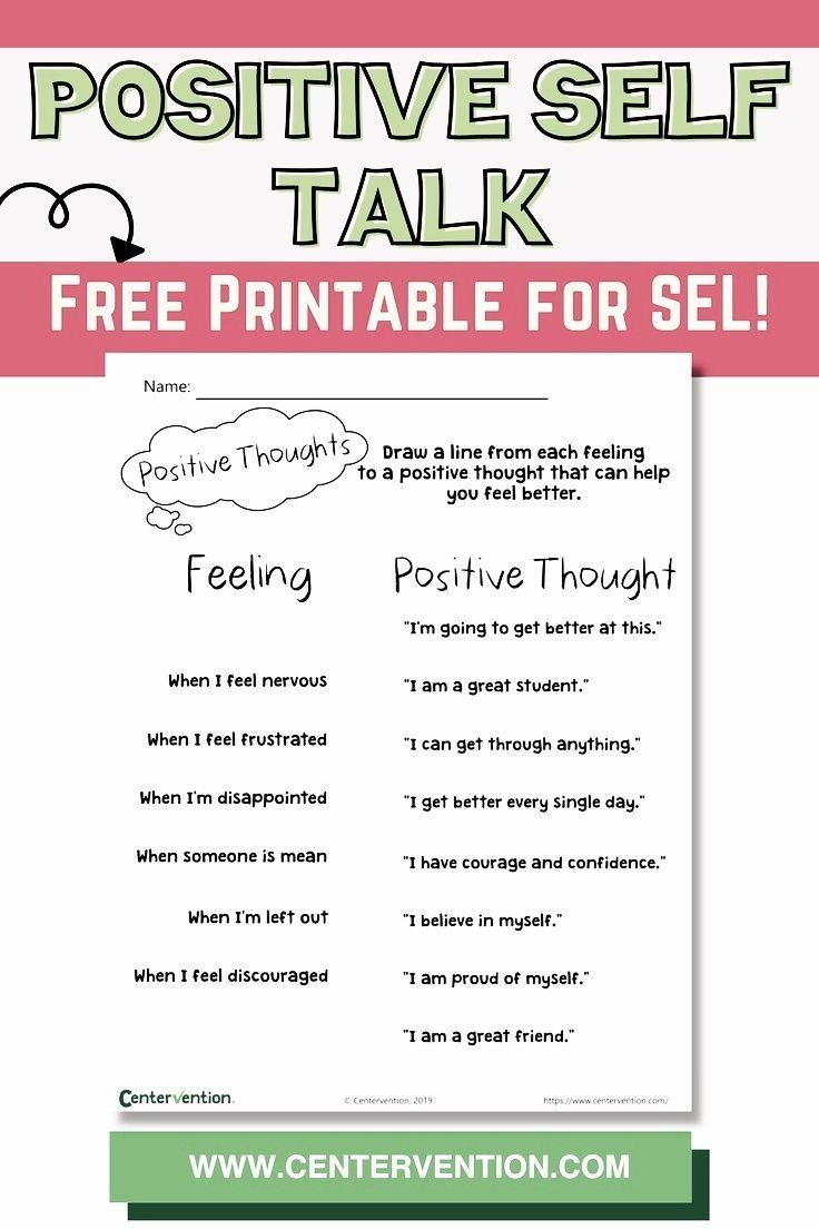Positive Self Talk For Kids Self Esteem Worksheets Social Emotional Positive Self Talk For Kids Self Esteem Worksheets Social Emotional