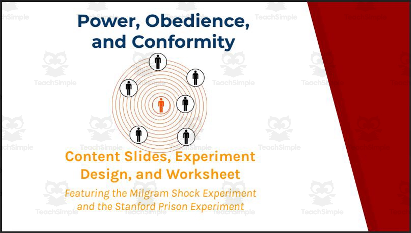 Power Obedience And Conformity Lesson Slides And Worksheet By Teach 
