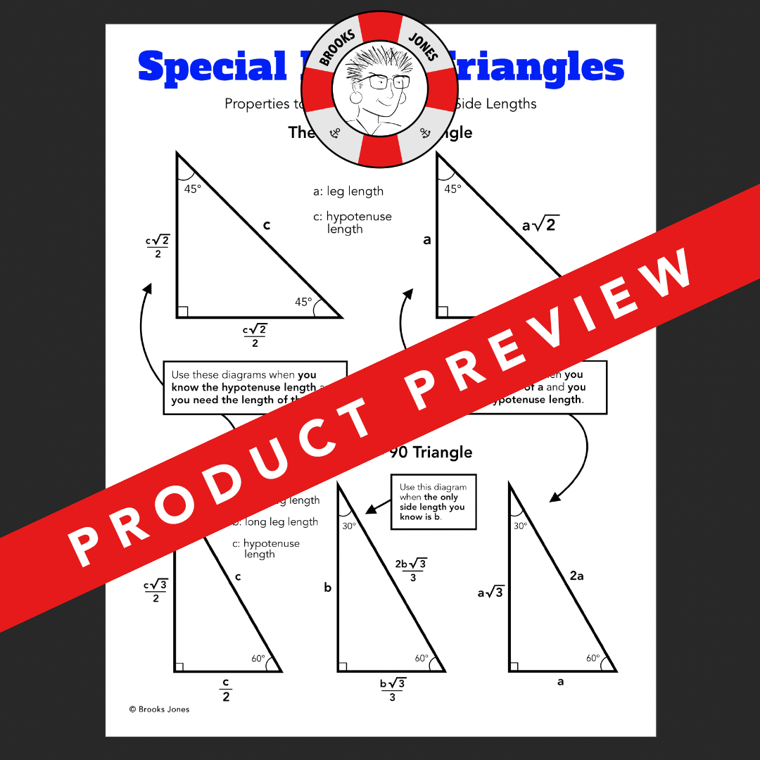 Practice With Special Right Triangles Worksheet And Poster 