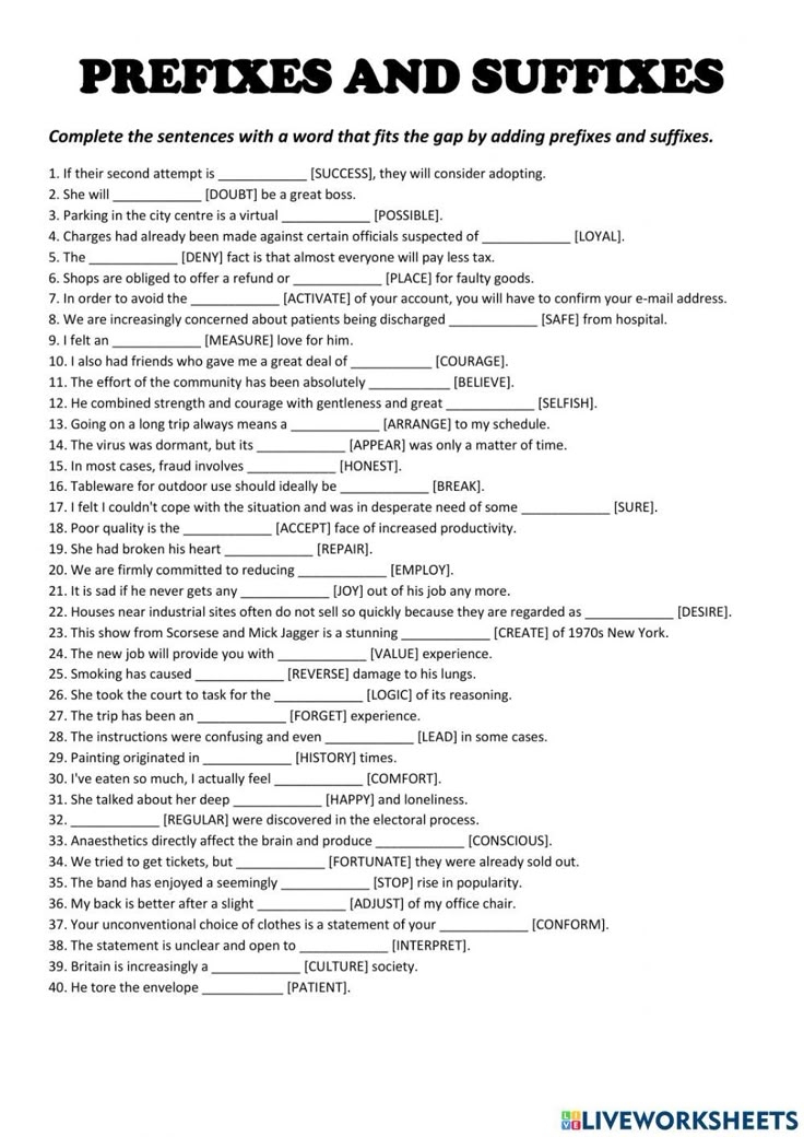 Prefix And Suffix Quizizz