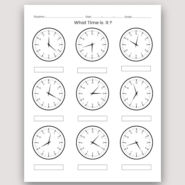 Premium Vector Time Learning Worksheet And Telling Time 