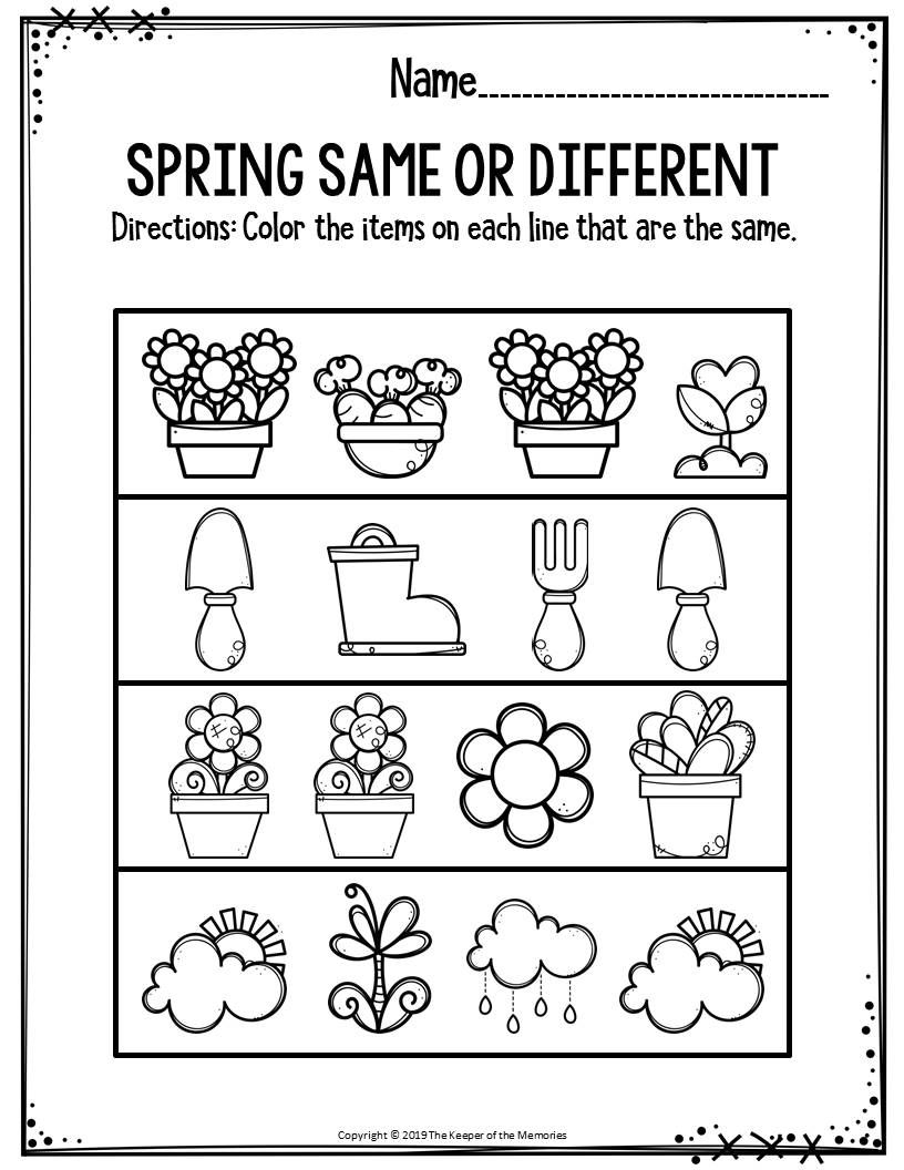Preschool Spring Worksheets