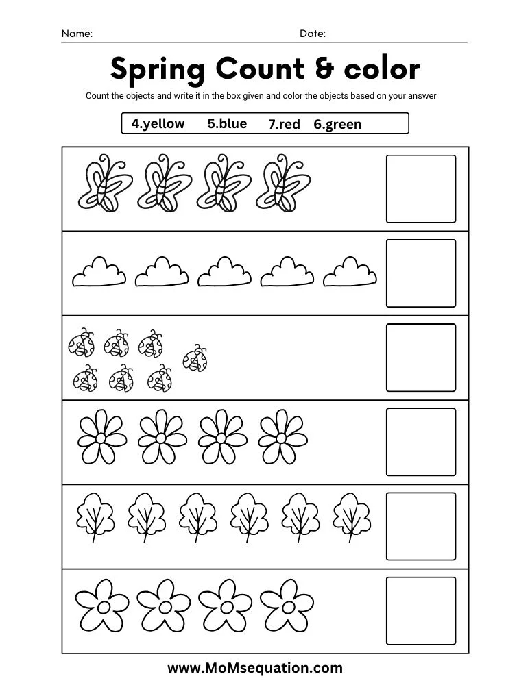 Preschool Spring Worksheets