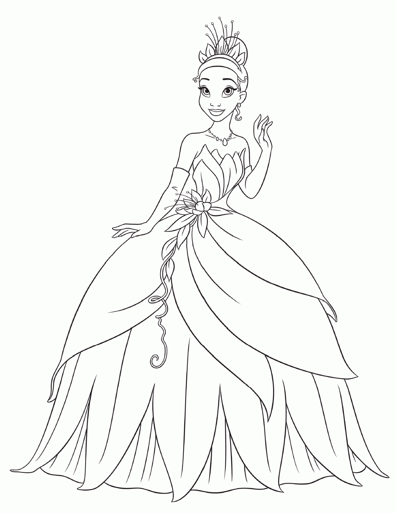 princess and the frog coloring pages