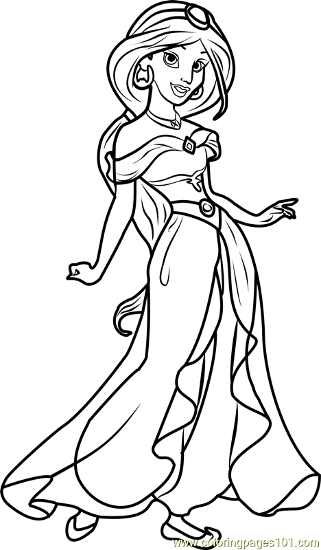 Princess Jasmine Coloring Page For Kids Free Disney Princesses Princess Jasmine Coloring Page For Kids Free Disney Princesses