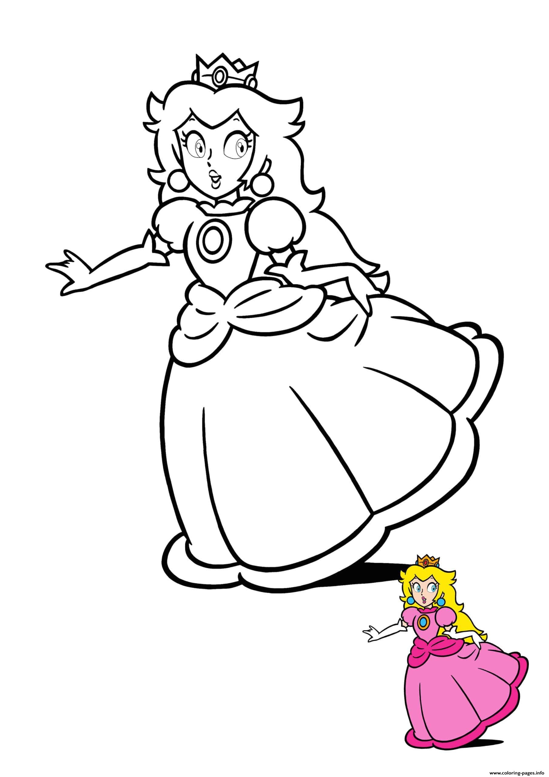 Princess Peach Coloring Page Printable Princess Peach Coloring Page Printable