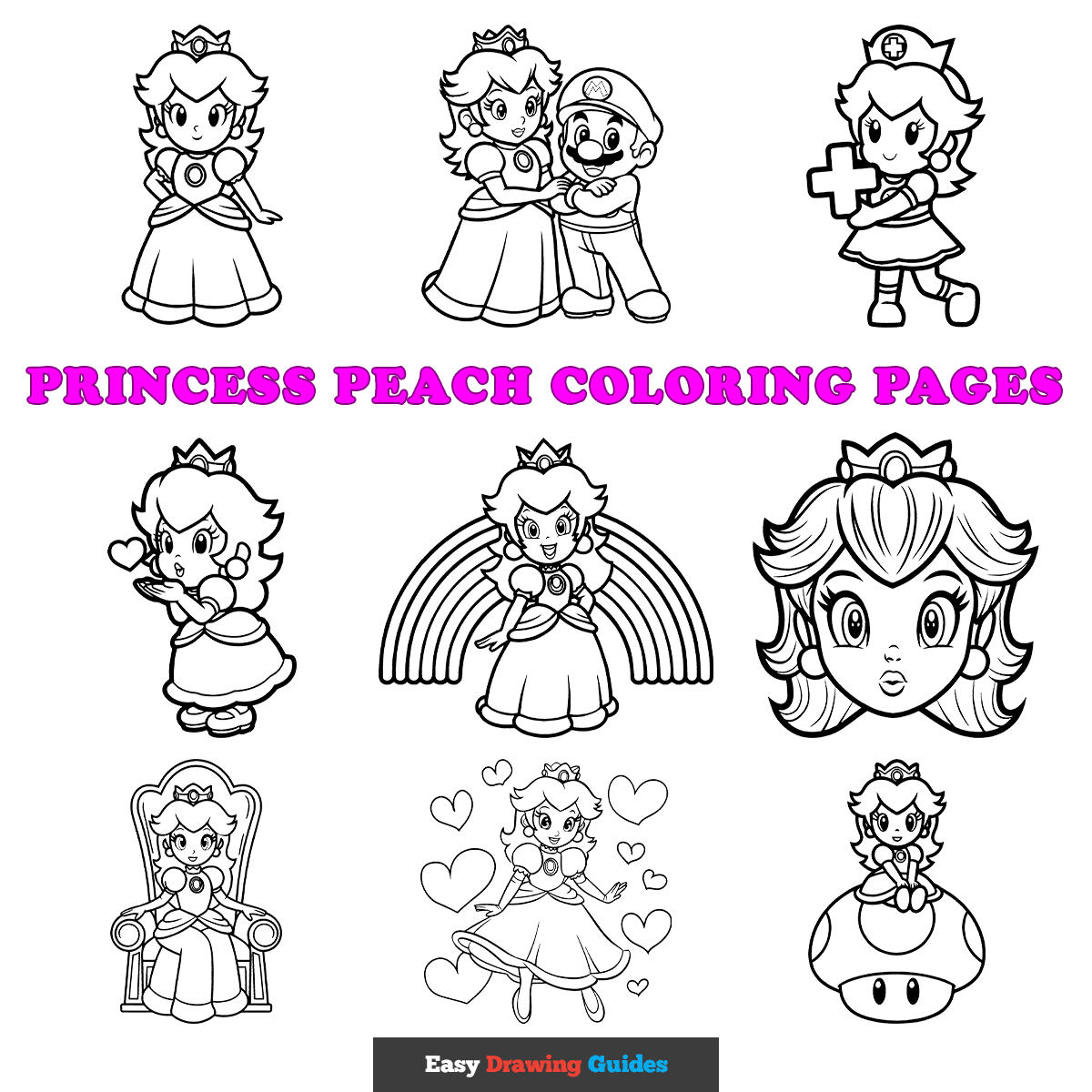 Princess Peach Coloring Pages Printable Princess Peach Coloring Pages Printable