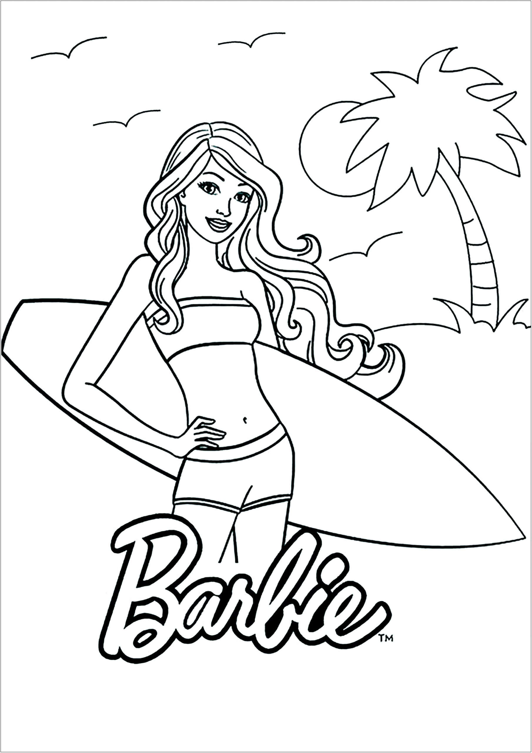 barbie printable coloring pages
