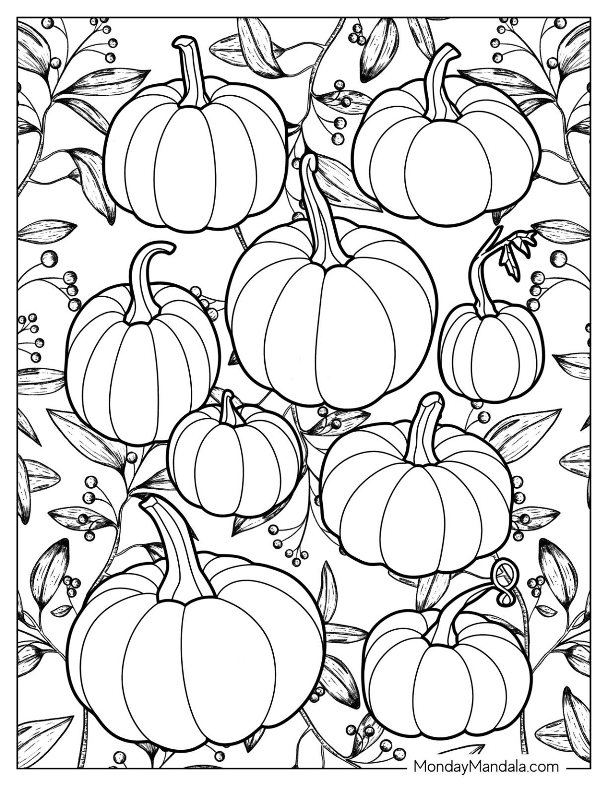 Printable Blank Pumpkin Coloring Pages 2025 