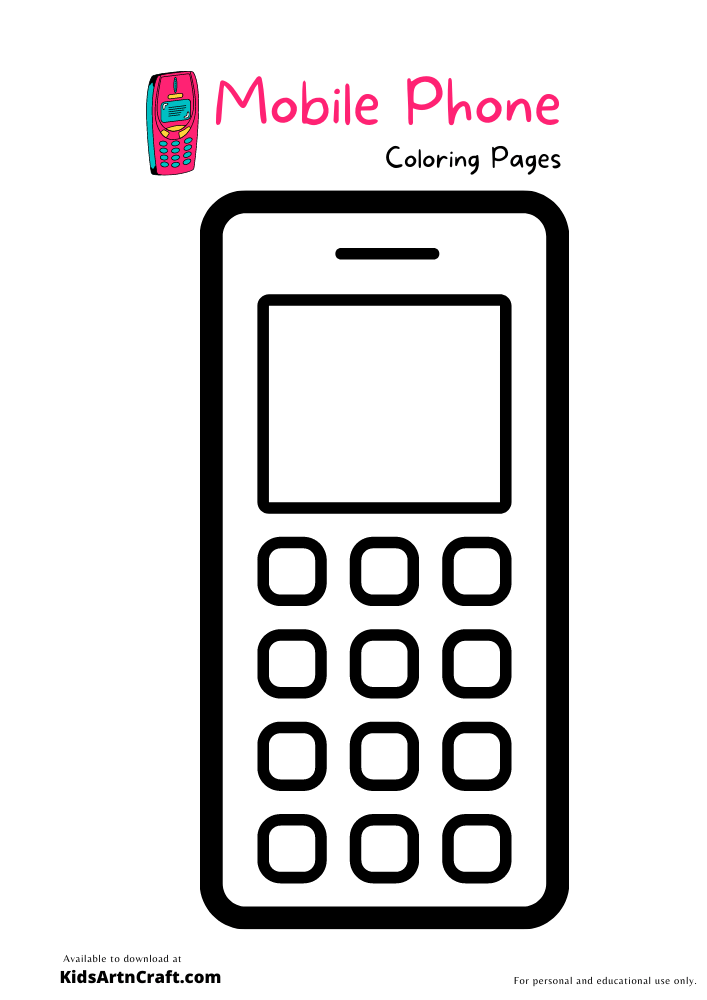 Printable Cell Phone Coloring Pages 2025 