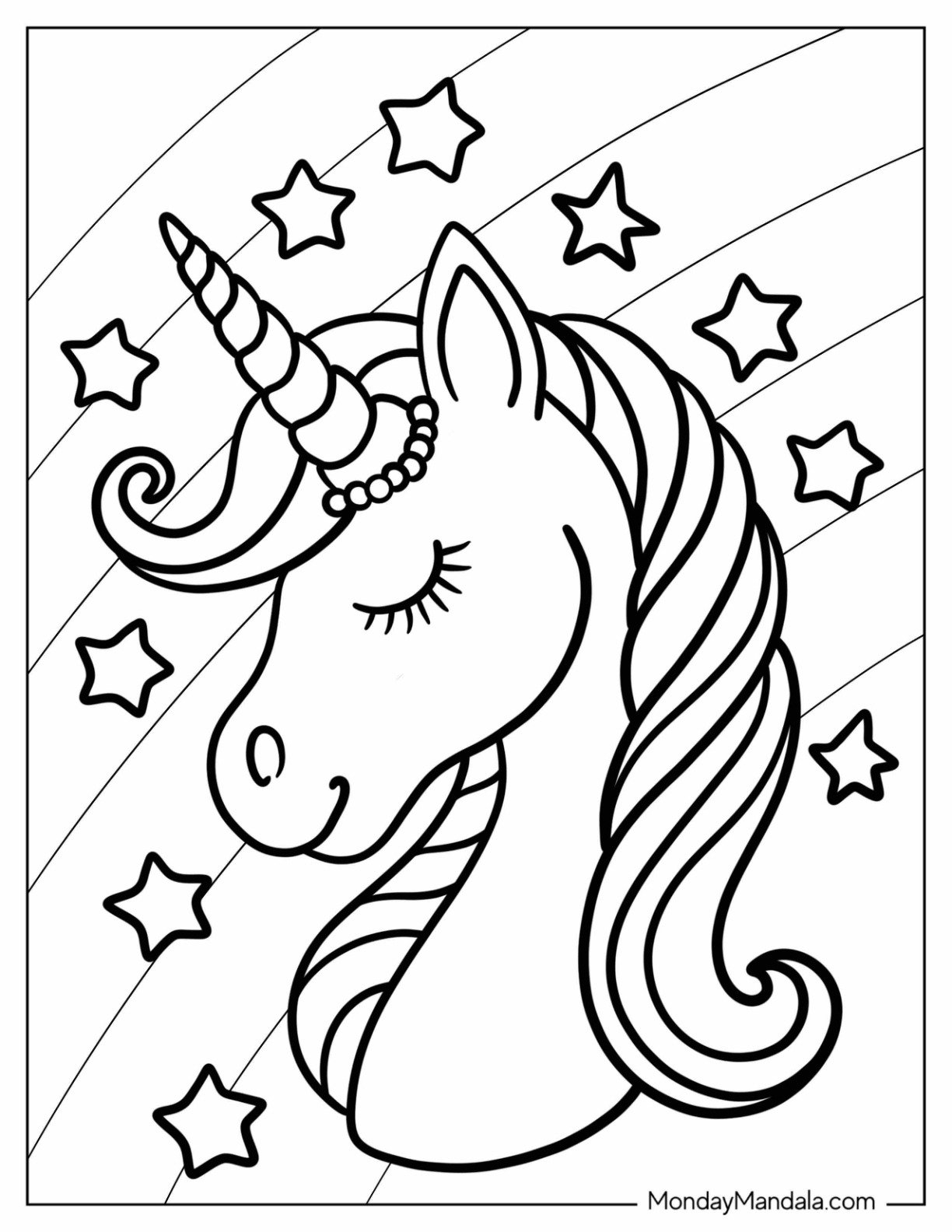 Printable Coloring Pages Of Unicorn 2025 