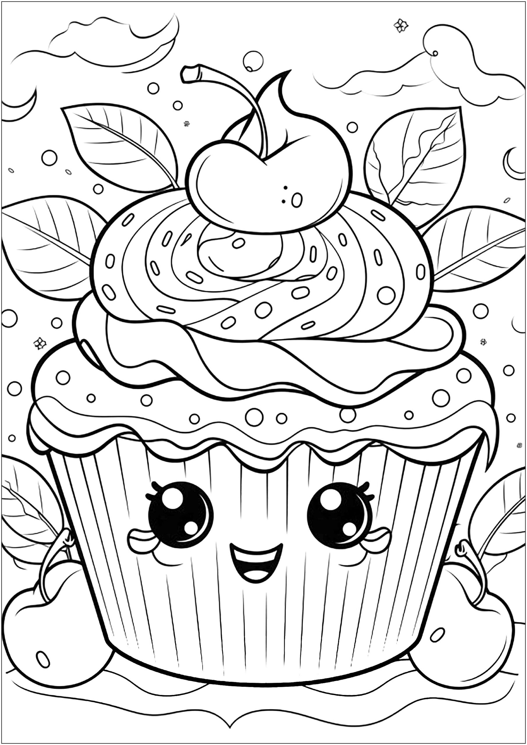Printable Cupcake Coloring Pages 2025 