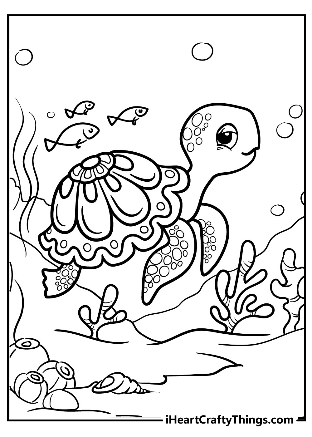 Printable Cute Turtle Coloring Pages 2025 