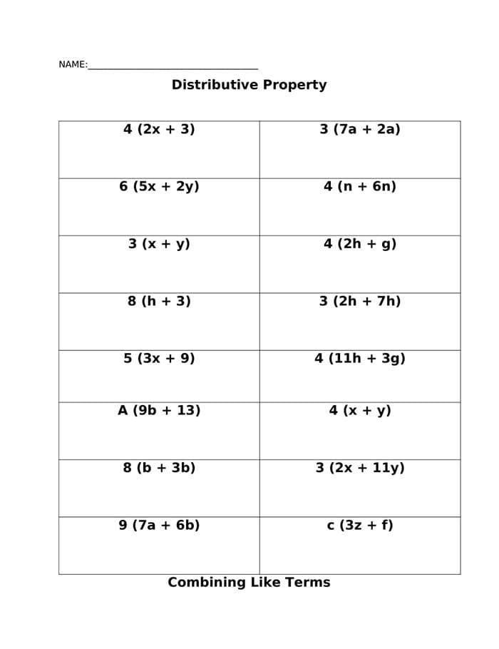 Printable Distributive Property Worksheet Free Free Download And Printable Distributive Property Worksheet Free Free Download And