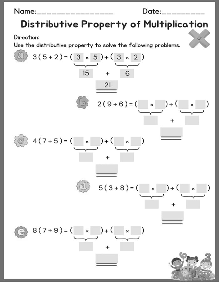 Printable Distributive Property Worksheet PrintableLib Printable Distributive Property Worksheet PrintableLib