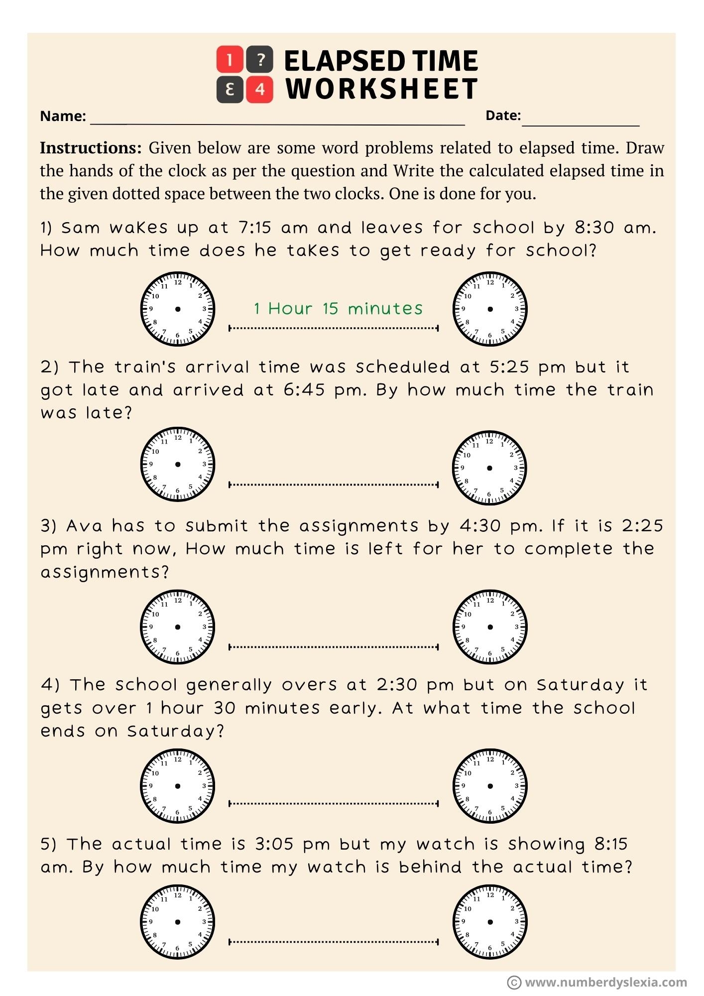 Printable Elapsed Time Word Problems Worksheets PDF Included Number Printable Elapsed Time Word Problems Worksheets PDF Included Number