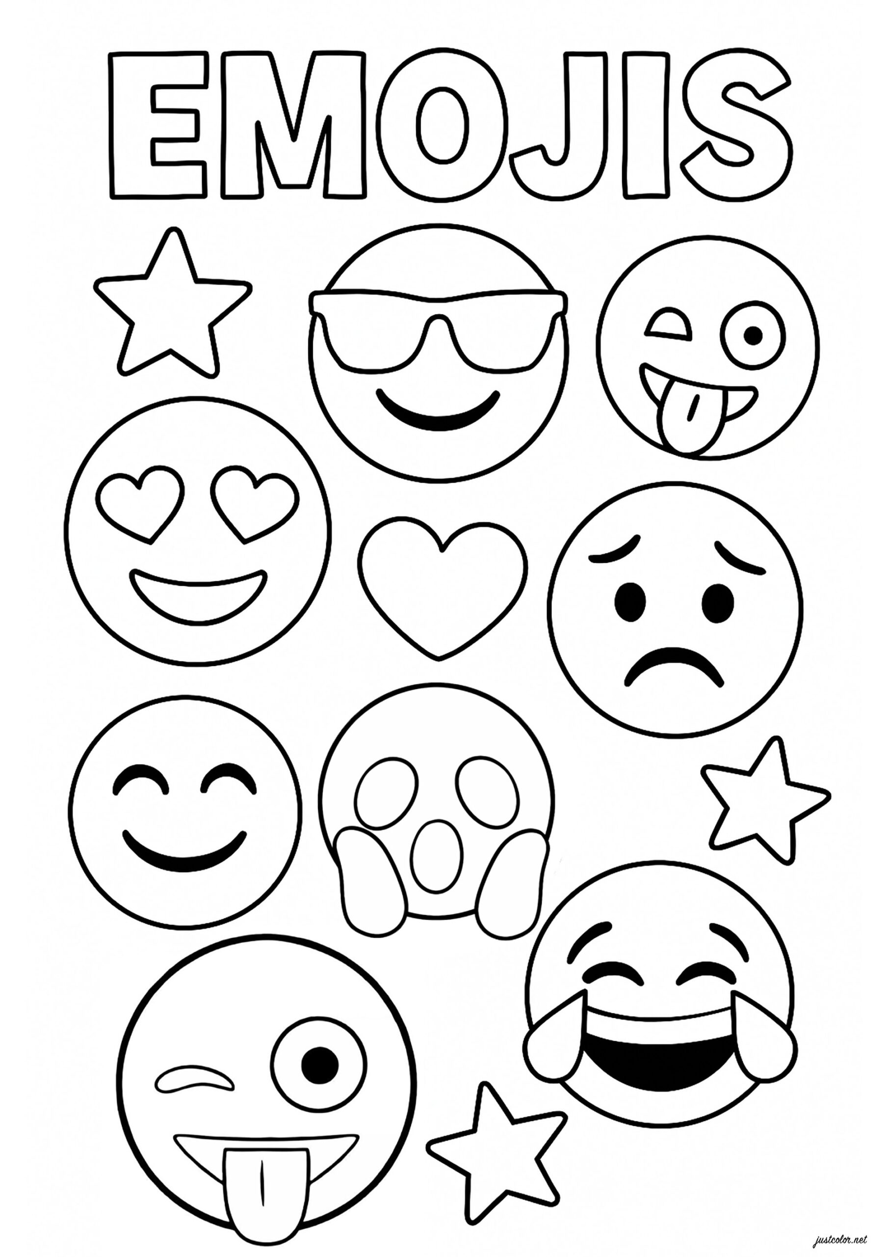 Printable Emojis Coloring Pages Emoji Coloring Picture