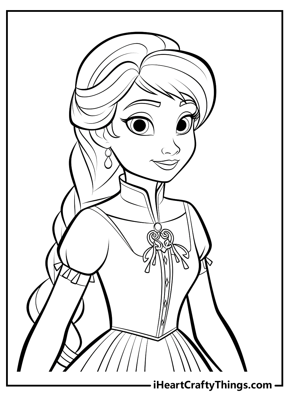 Printable Frozen Anna Coloring Pages 2025 