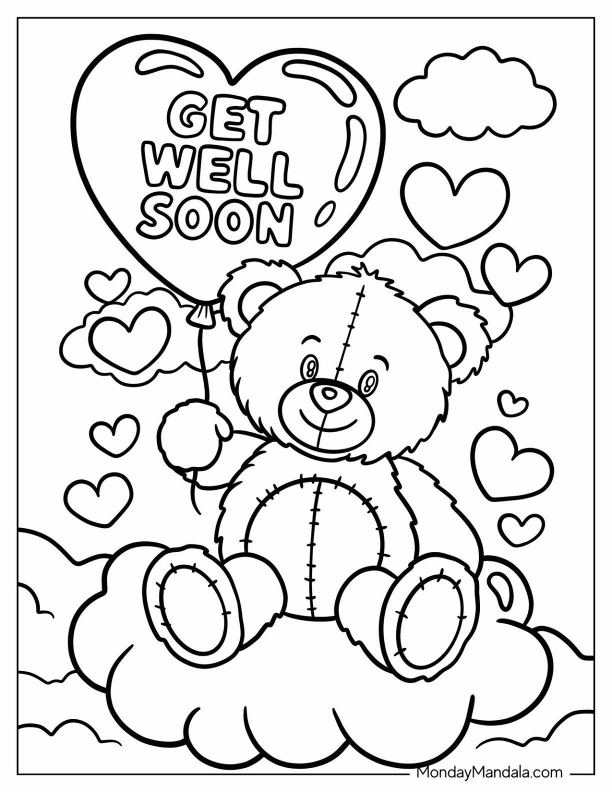 get well coloring pages