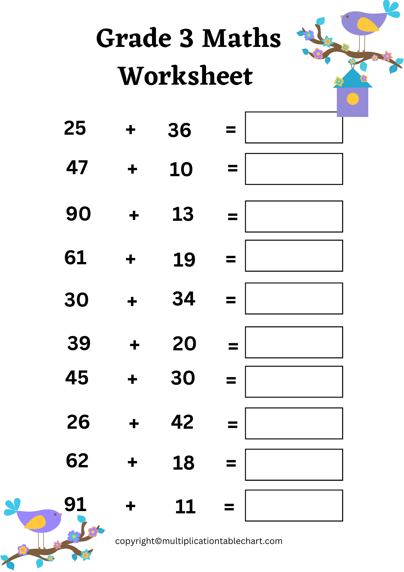 Printable Grade 3 Maths Worksheets PDF Multiplication Table Printable Grade 3 Maths Worksheets PDF Multiplication Table