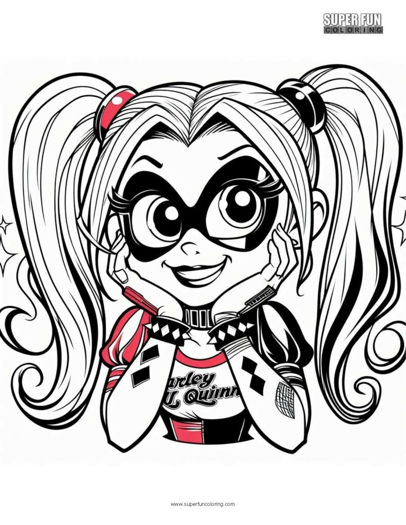 Printable Harley Quinn Coloring Pages DC Comics Coloring Pages For