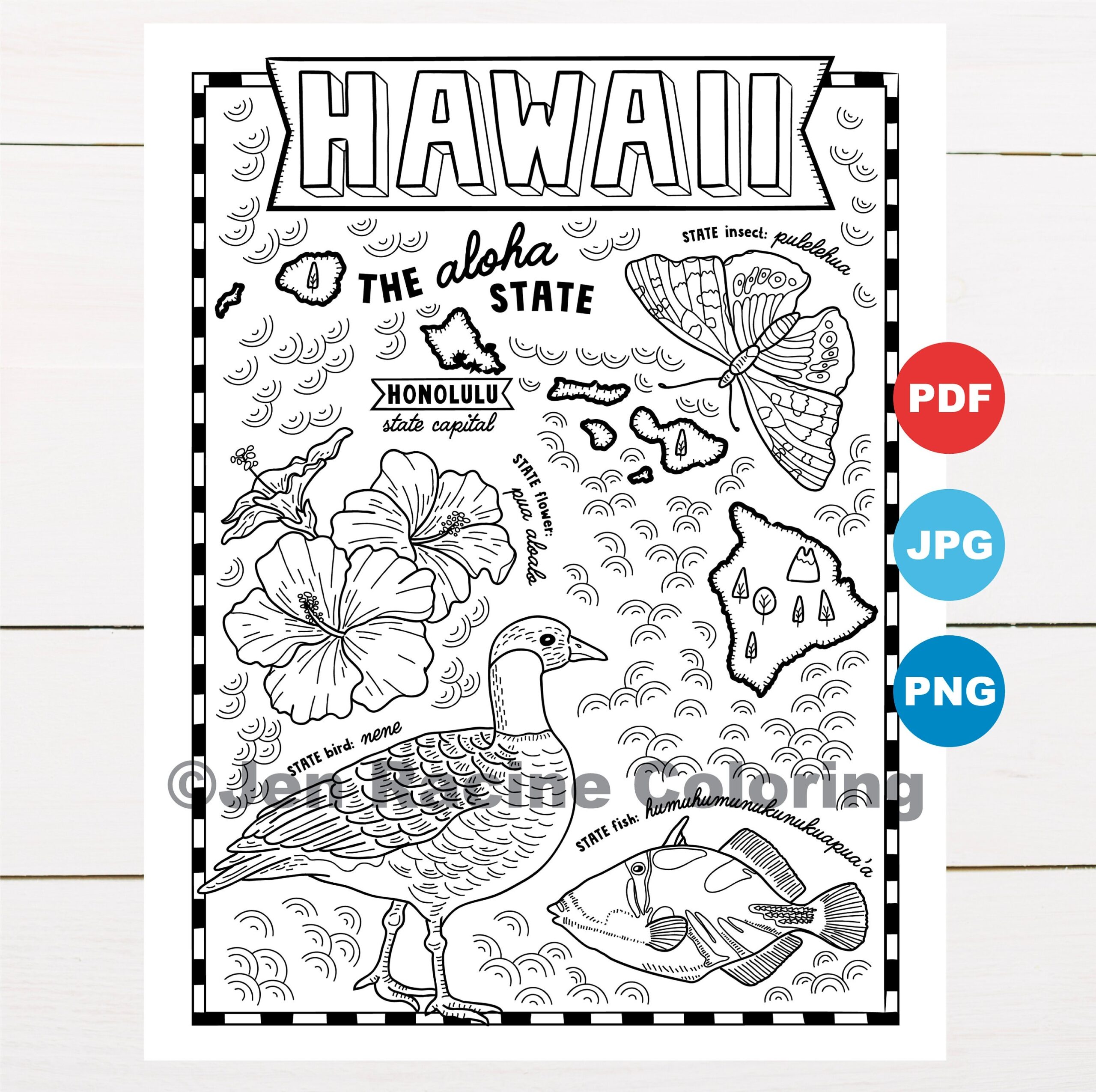 Printable Hawaiian Coloring Pages 2025 