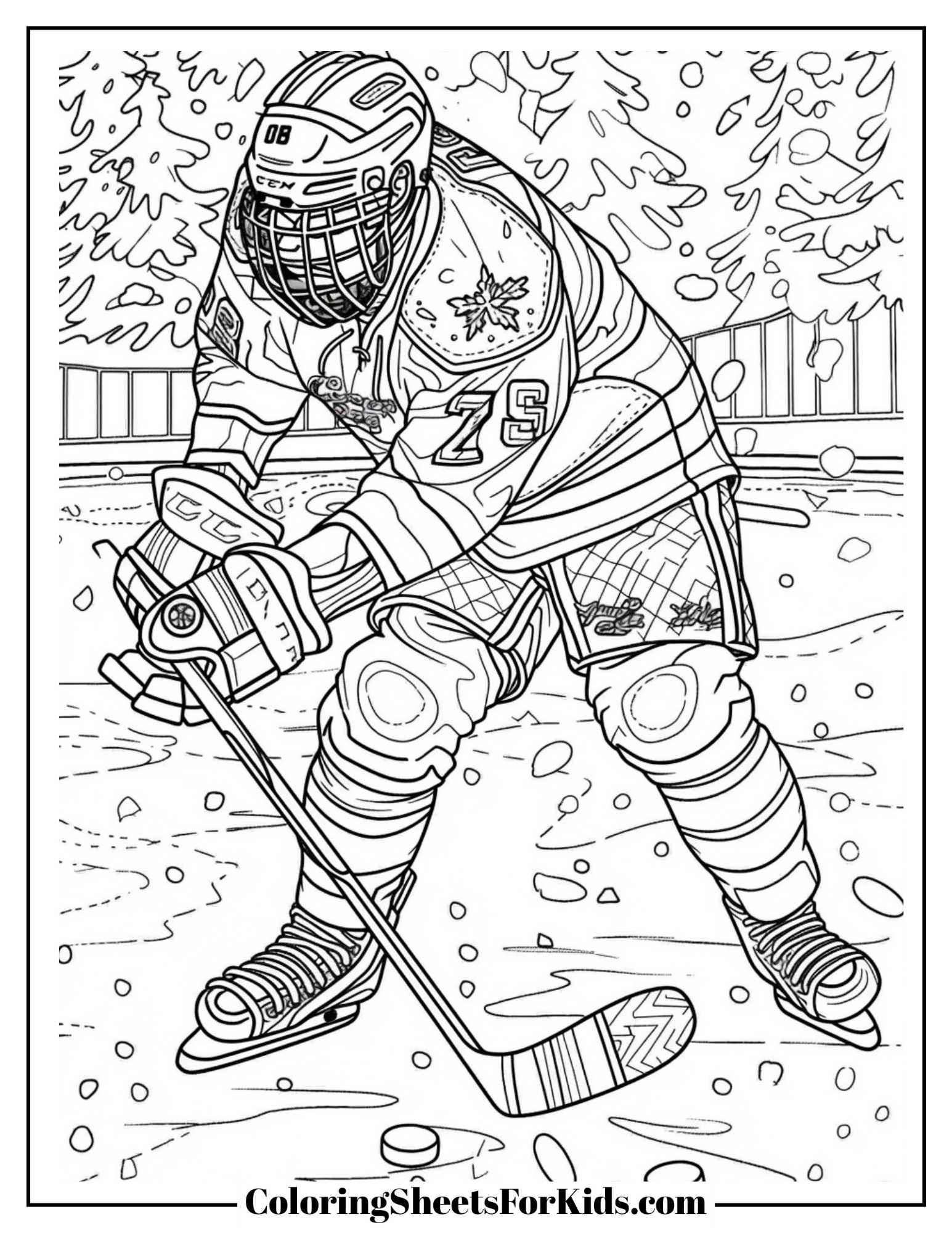 Printable Hockey Coloring Pages 2025 