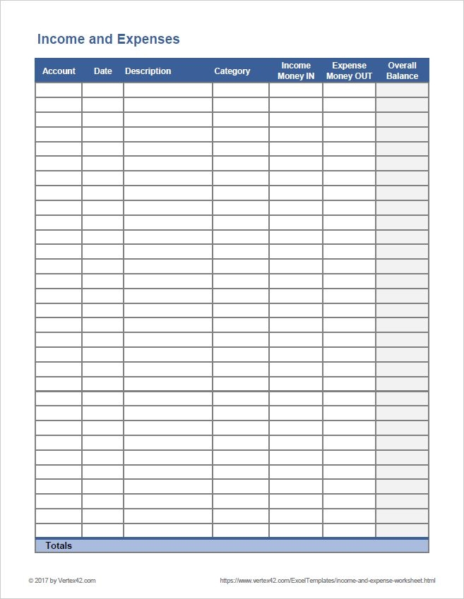 Printable Income And Expense Worksheet Jace Printable