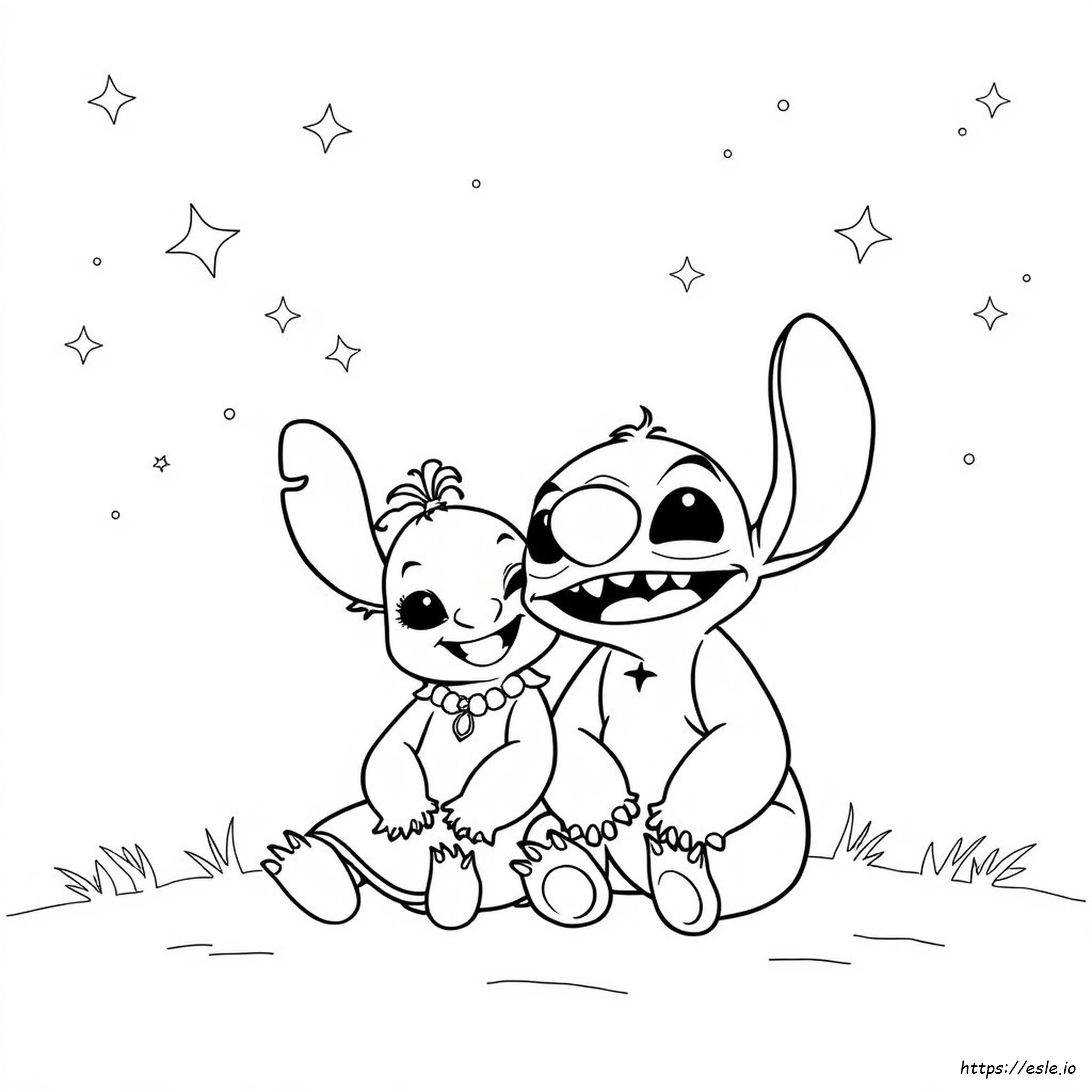 Printable Lilo Adorable Cute Stitch Coloring Pages