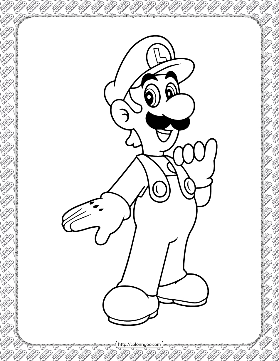 Printable Luigi Coloring Pages Luigi Coloring Pages 