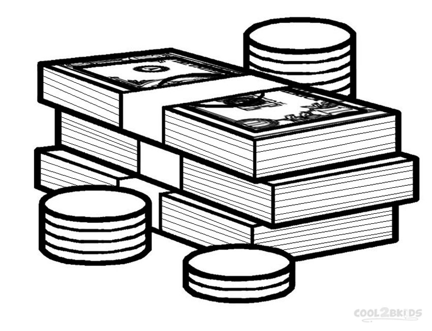 money coloring pages