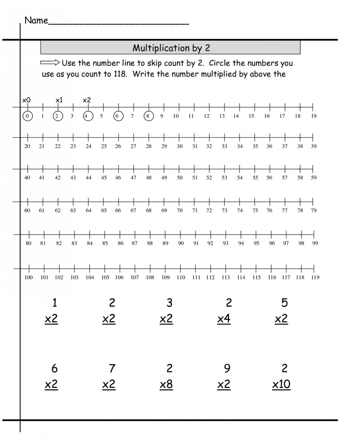 Printable Multiply By 2 Worksheets 101 Activity