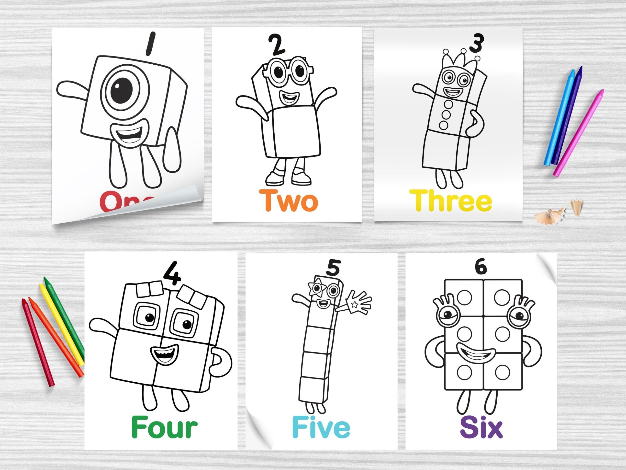 Printable Numberblocks Coloring Pages Numberblocks Dot Marker Sticker