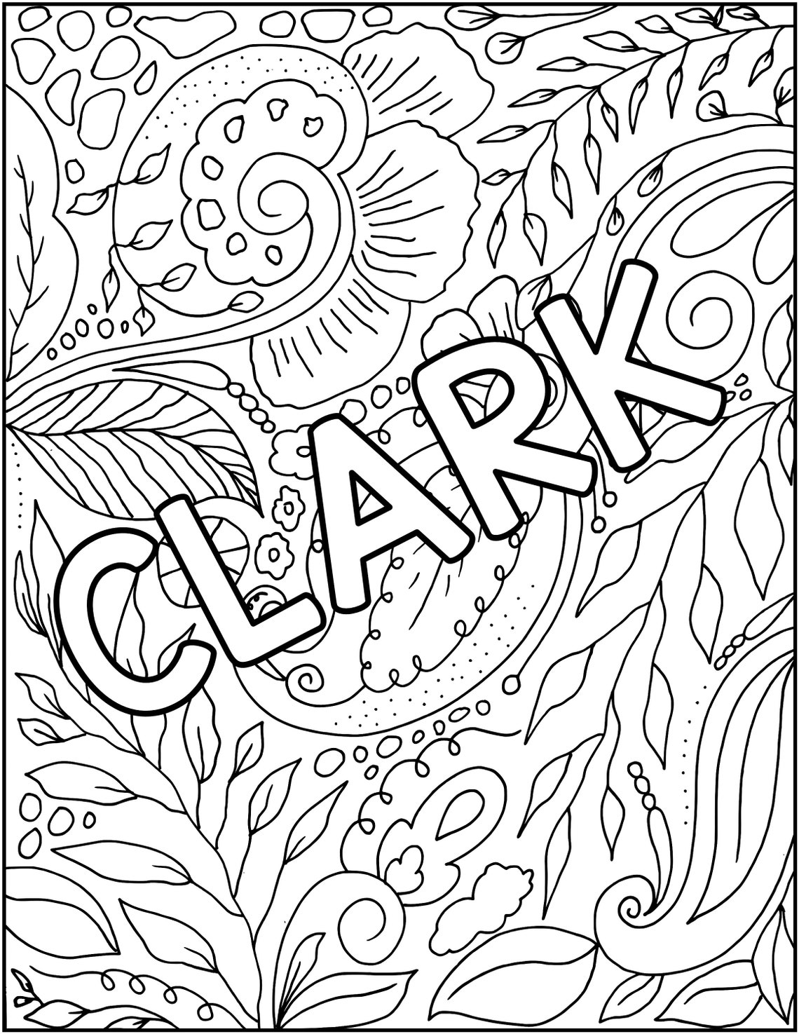 name coloring pages