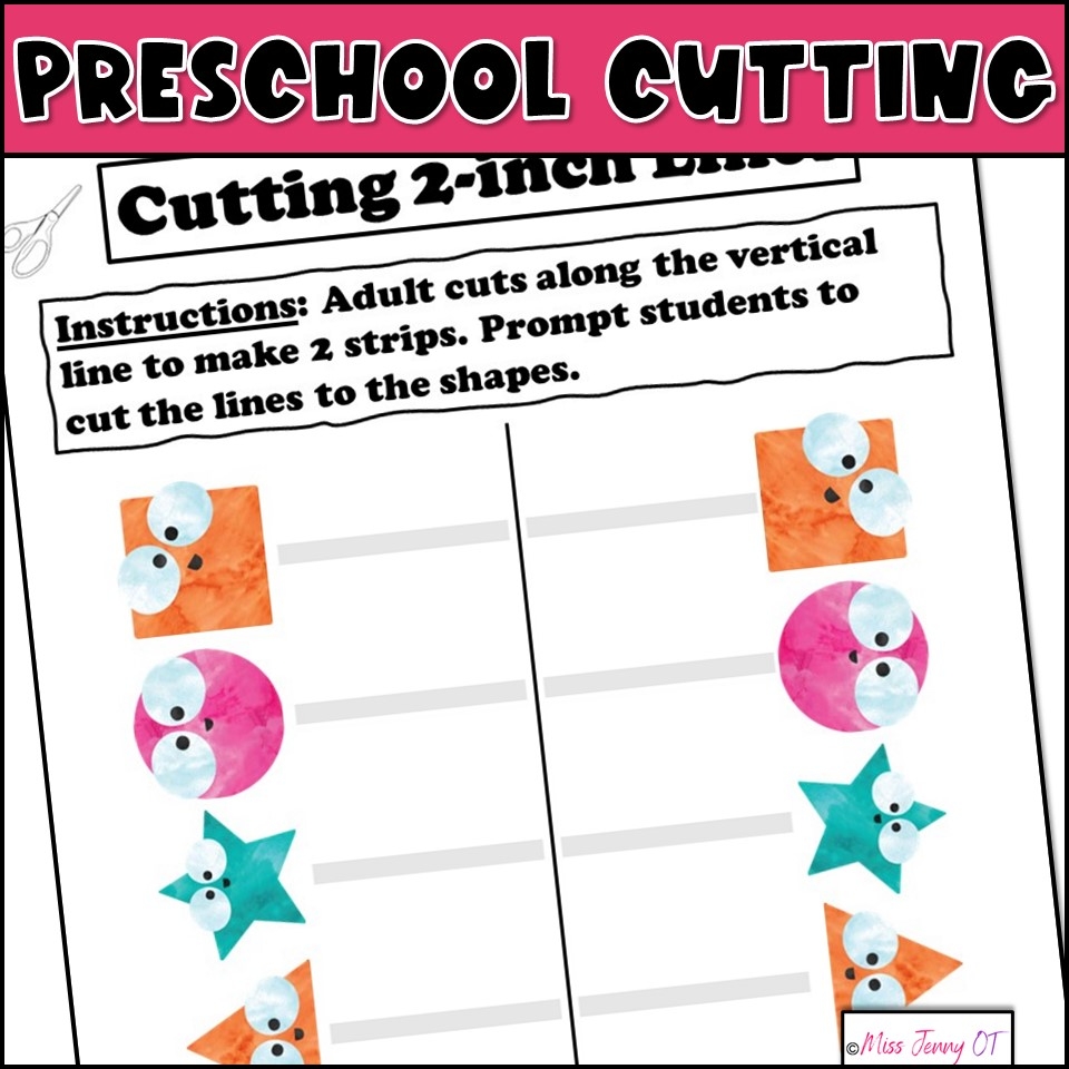 Printable Preschool Scissors Cutting Practice Worksheets Miss Jenny OT Printable Preschool Scissors Cutting Practice Worksheets Miss Jenny OT