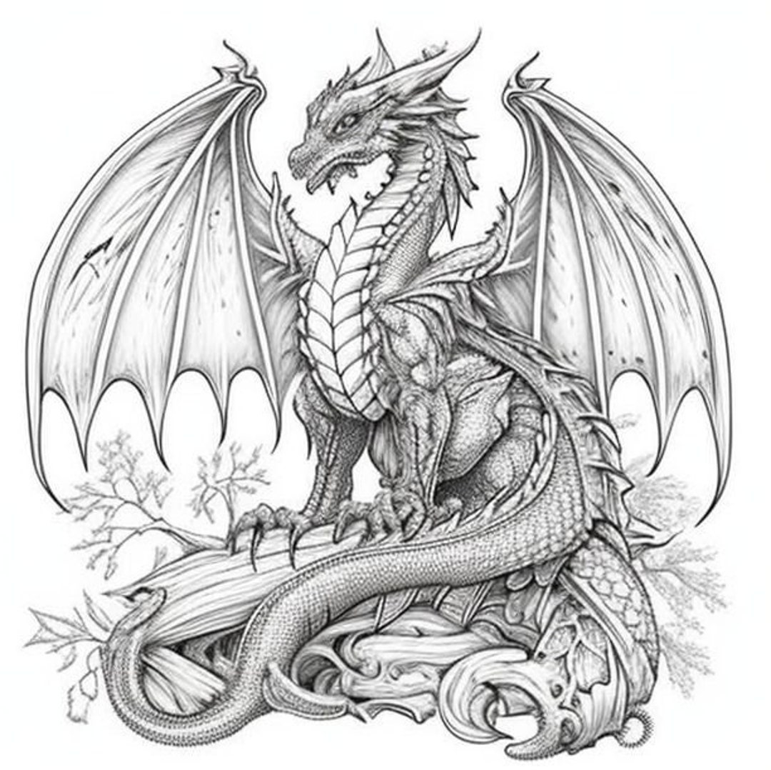 Printable Realistic Dragon Coloring Pages USE EDU PL