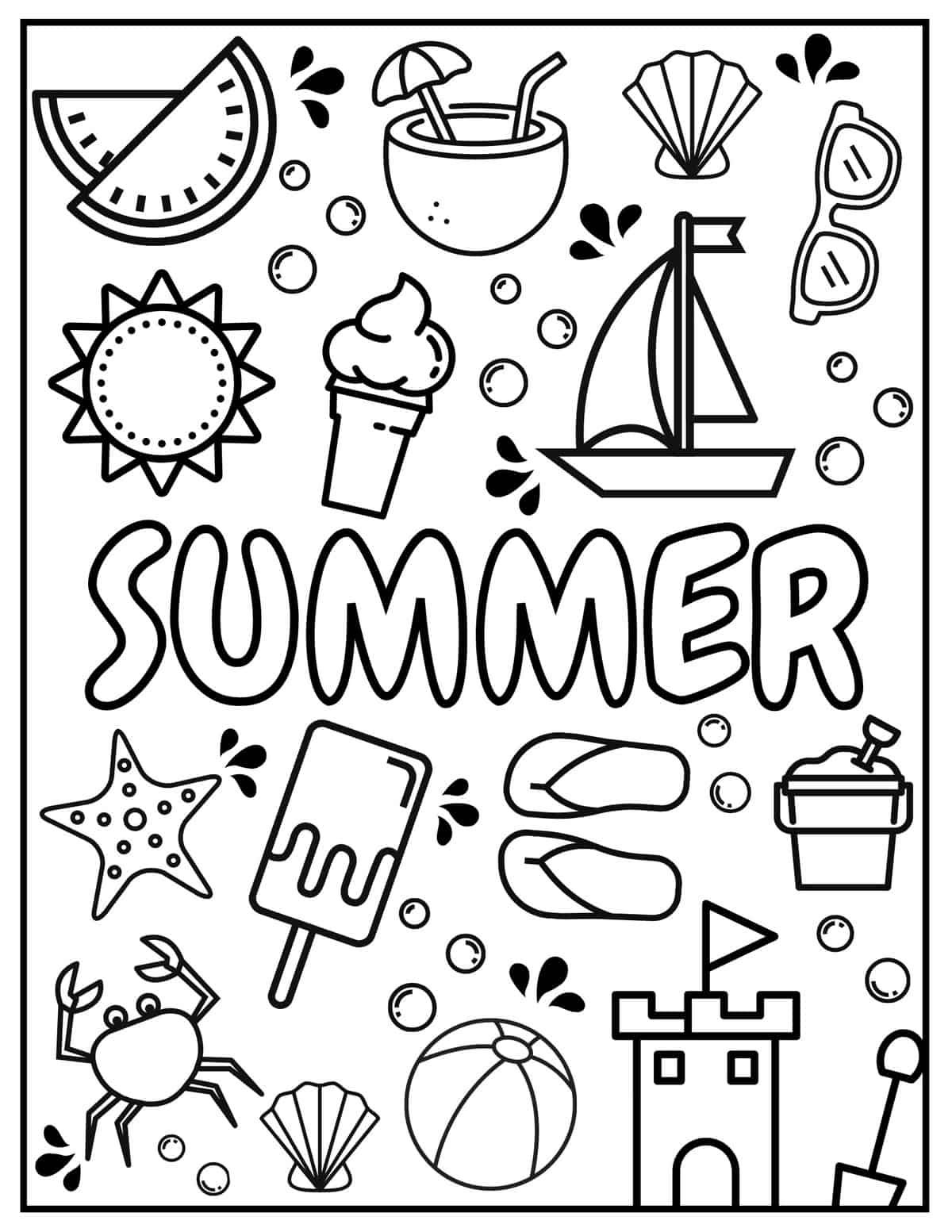 coloring pages for summer